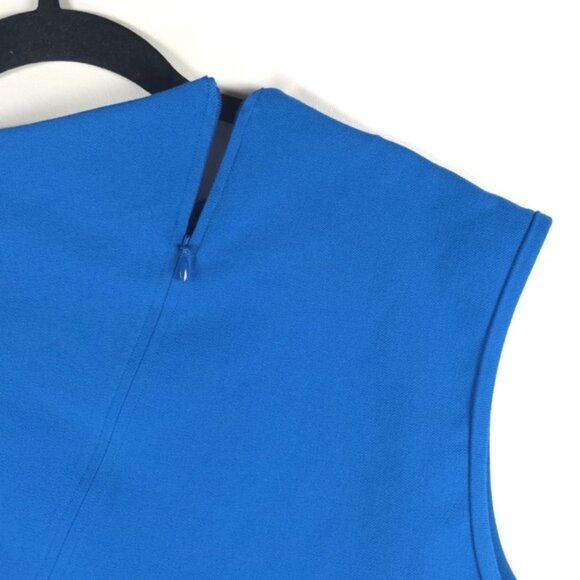 NWOT ZARA Curved Hem Asymmetric Sleeveless Knit Top Royal Blue 8218/707 Sz M - Picture 7 of 9